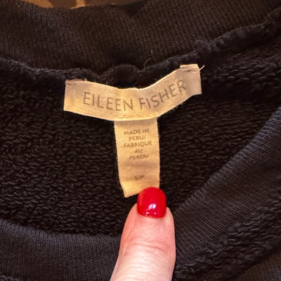 Eileen Fisher Black Terry Midi Dress - Picture 2 of 5